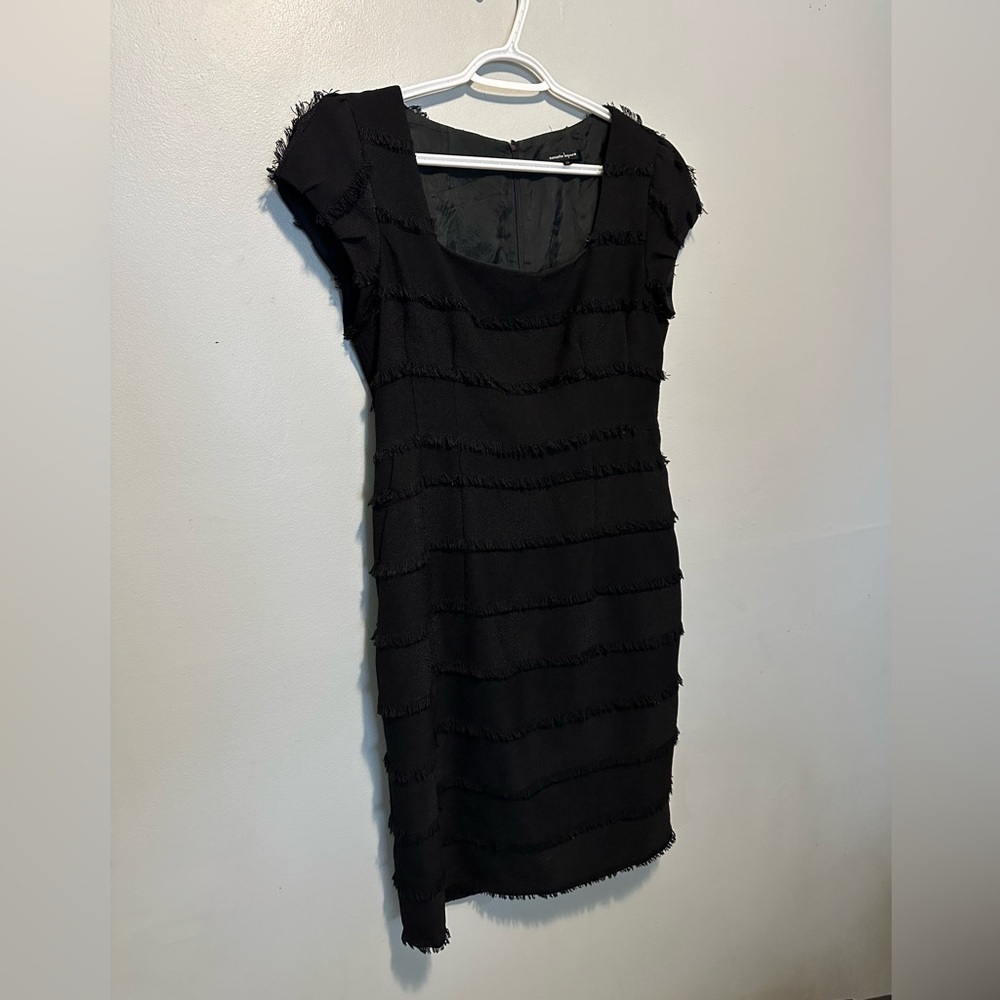Nanette Lepore Catch Me Fringed dress black cocktail dress size 10 - Picture 7 of 16